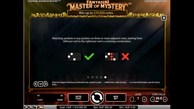 Характеристики слота Fantasini: Master Of Mystery 4